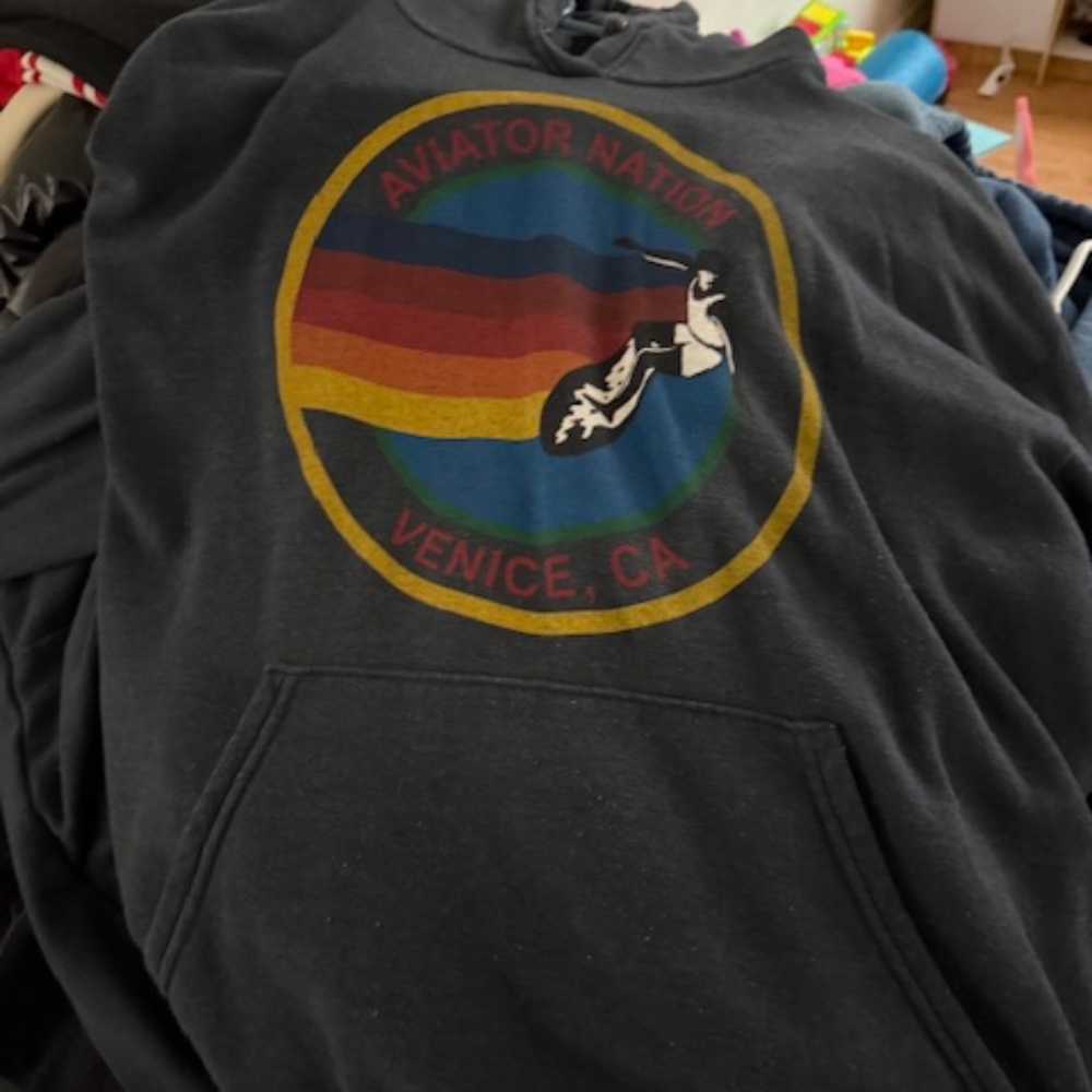 aviator nation charcoal hoodie Venice size large
